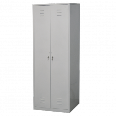 Шкаф для одежды металлический двухстворчатый с двумя отделениями на заклепках 800х500х1790