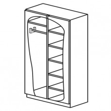 Шкаф для одежды и белья двухстворчатый с двумя отделениями