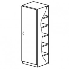 Шкаф для одежды одностворчатый, с полкой для головных уборов и перекладиной для вешалок