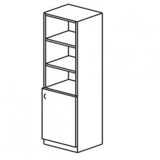 Шкаф книжный одностворчатый с верхними открытыми полками